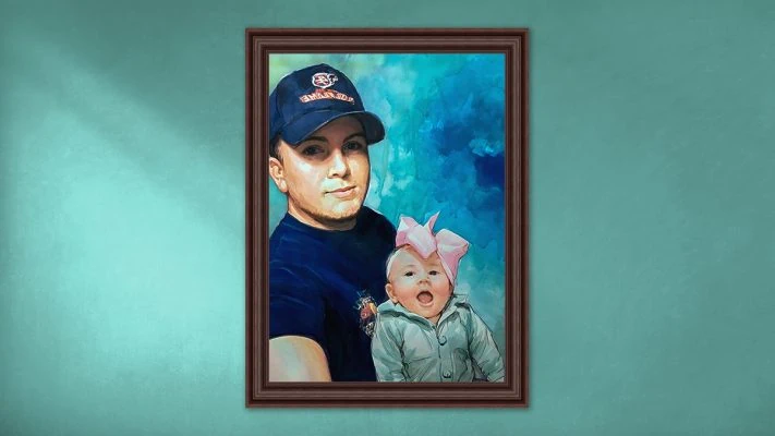 photo to Baby Watercolor Portraits