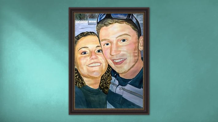 photo to Couple Watercolor Portraits