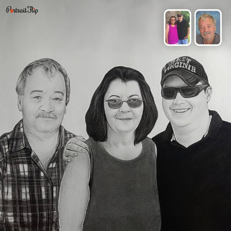 Compilation Pencil Portraits from your Multiple Photos [Free Shipping]