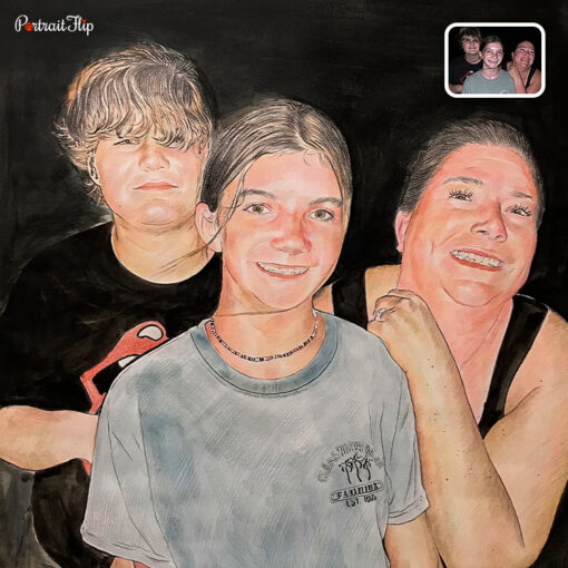 Family Colored Pencil Portraits