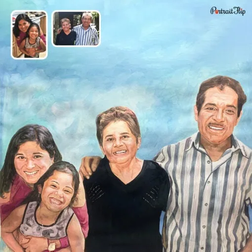 Family Watercolor Compilation Portraits