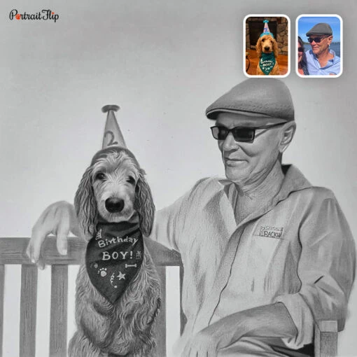 People and Pet Charcoal Portraits