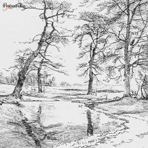 pencil drawings of landscapes