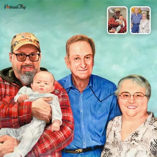 Happy Family Pastel Portraits