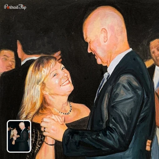 dancing couple pastel painting