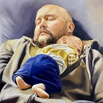 father and baby portrait