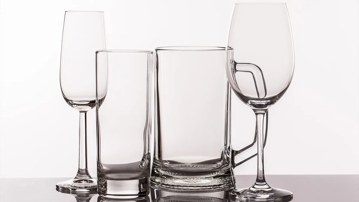 Different shapes of glasses placed together