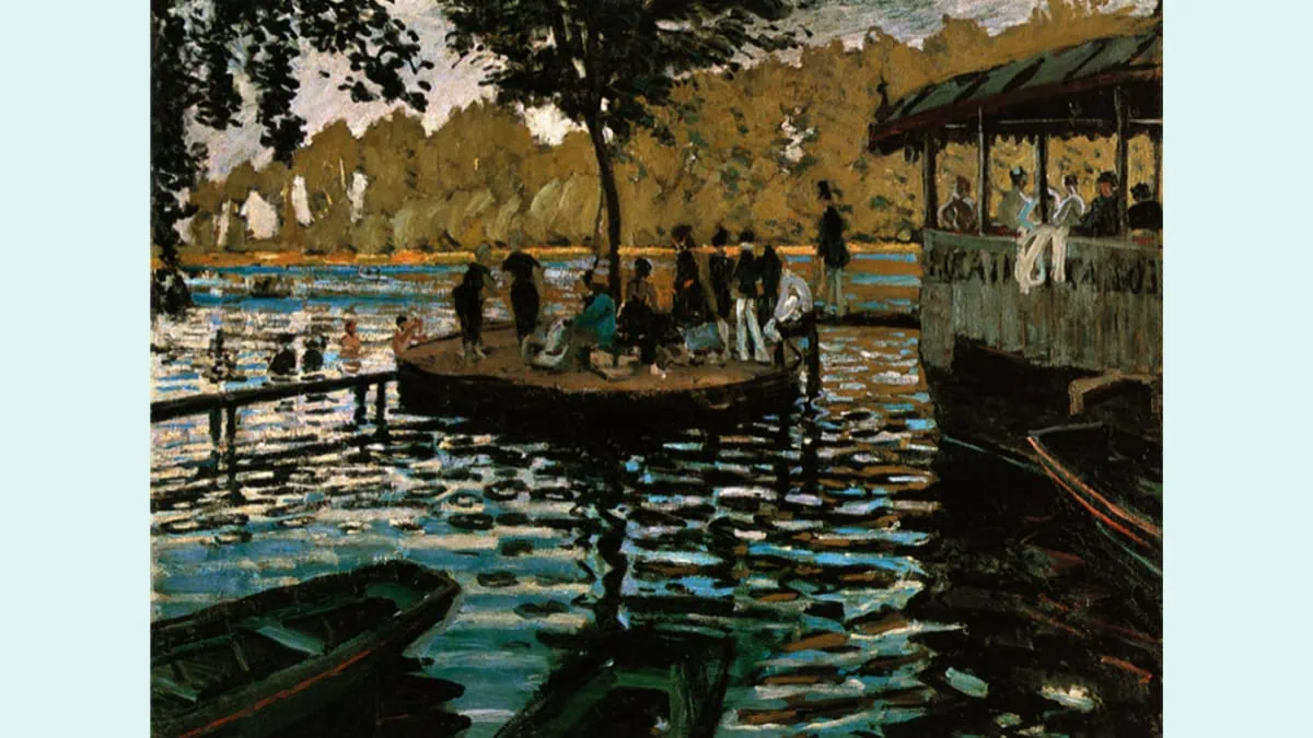 Bain A LA Grenouille painting by Claude Monet. 