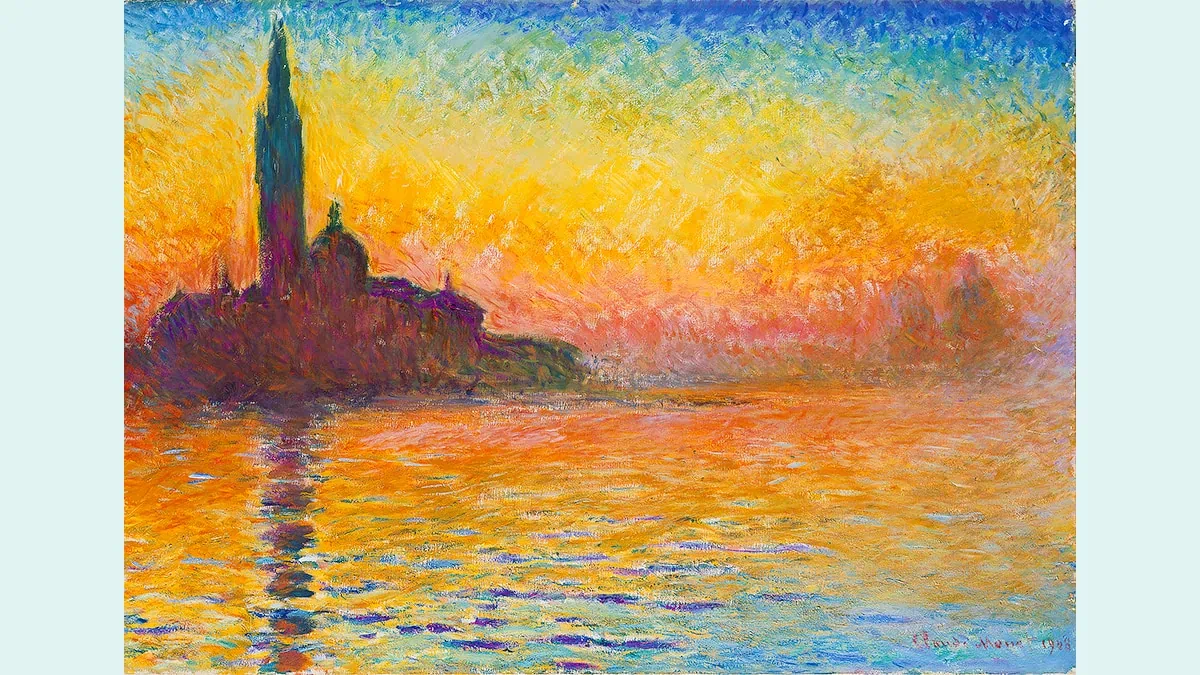 San Giorgio Maggiore at Dusk, a famous painting by Claude Monet 