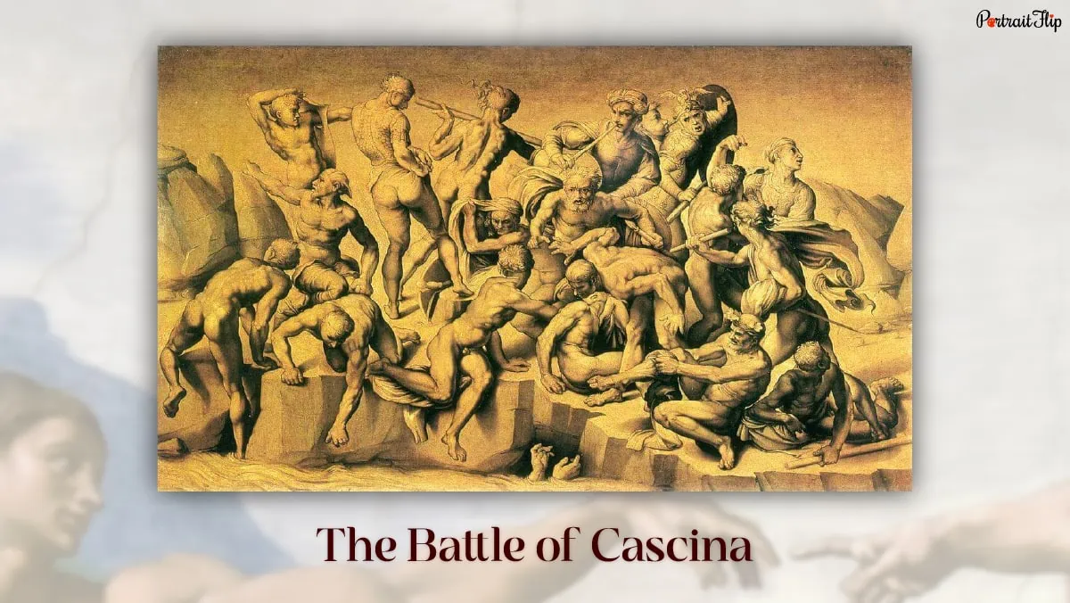 One of the famous paintings by Michelangelo "The Battle of Cascina."