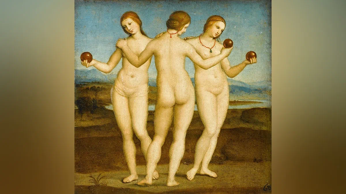 One of the famous painting by Raphael, "Three Graces."