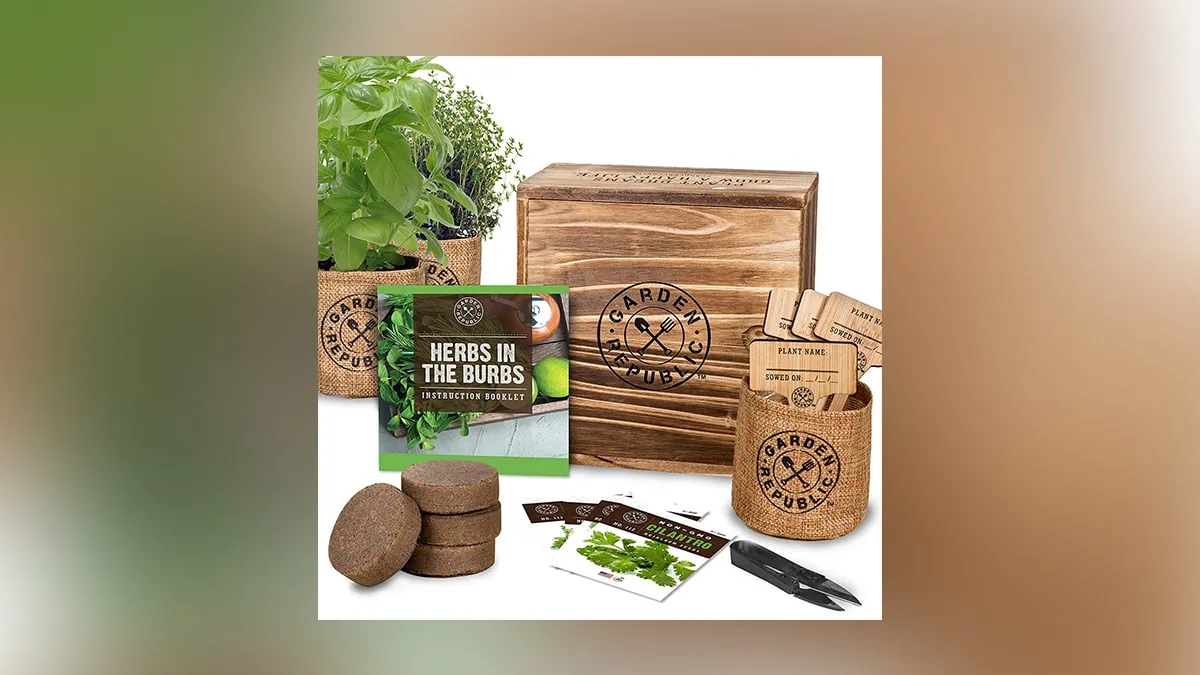 Herb Garden Indoor Seed Starter Kit, a secret santa gift