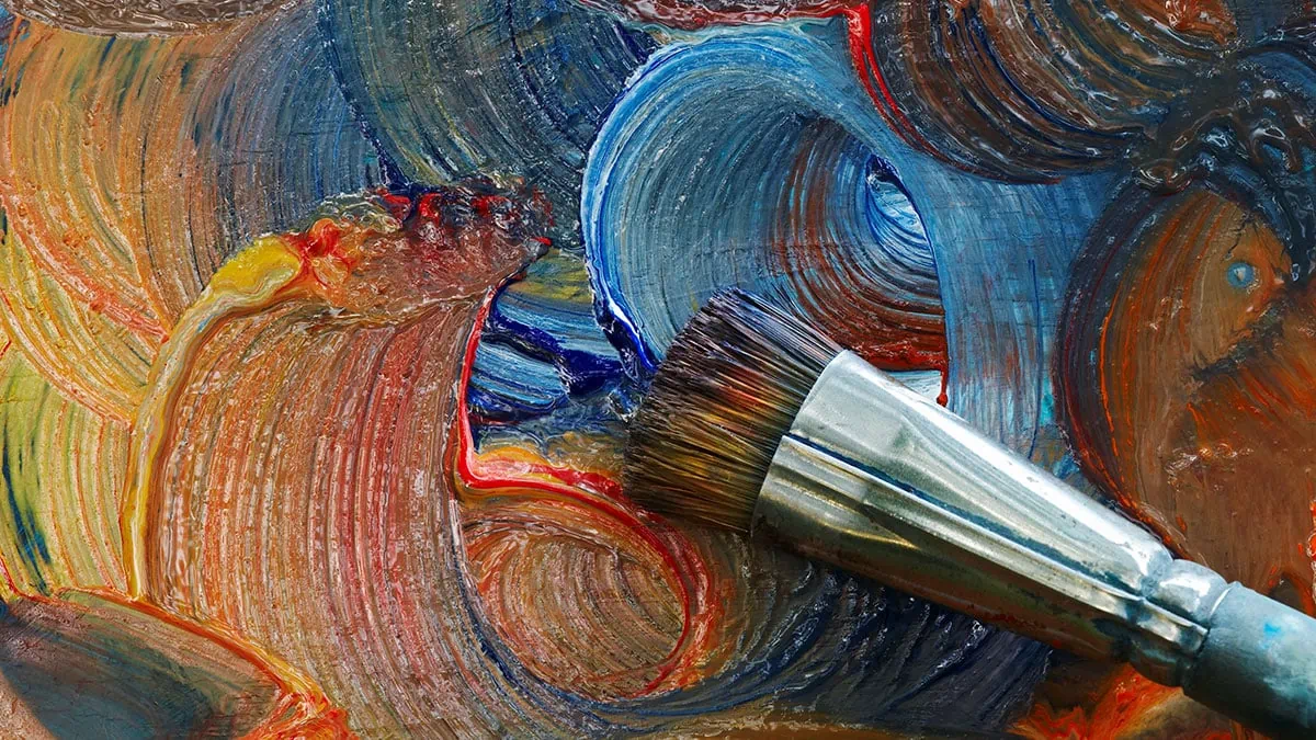 a paint brush showing paint texture