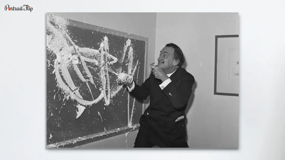 Picture of Salvador Dali, the famous artist of the melting clock painting