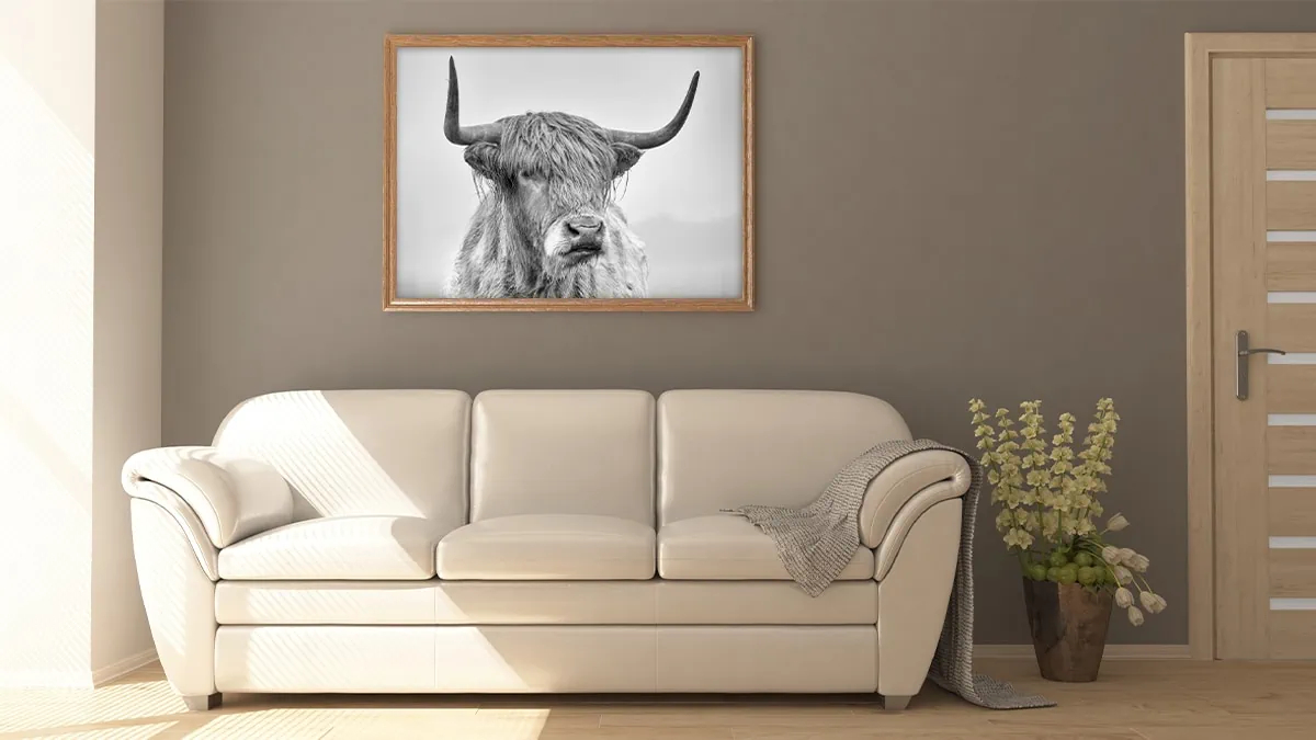 Bull painting as one of the home decor painting