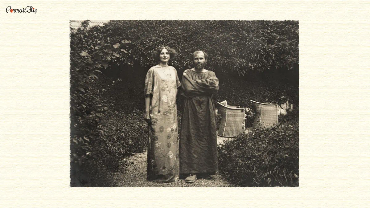 Gustav Klimt with Emilie Floge. 