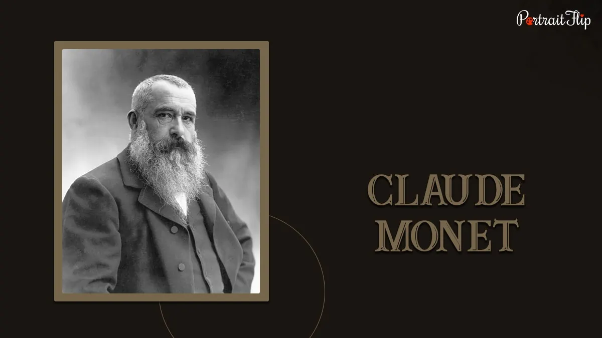 a famous painter claude monet in a three piece blazer