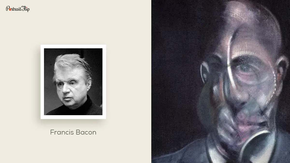Francis Bacon and his distorted self-portrait.