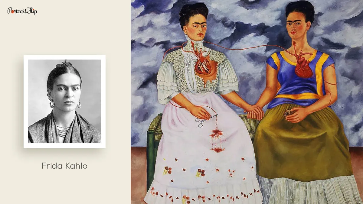 Frida Kahlo and her infamous double portrait, "The Two Fridas"
