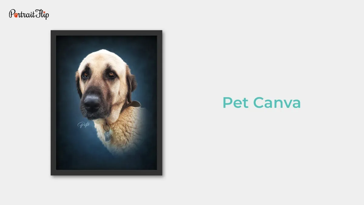 Portrait of a dog by PetCanva which is one of the pet portrait companies