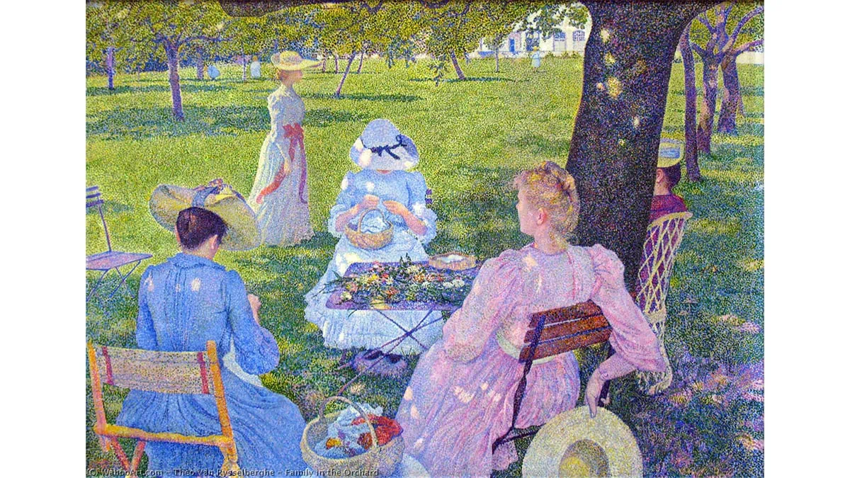 Family in the Orchard by Theo Van Rysselberghe