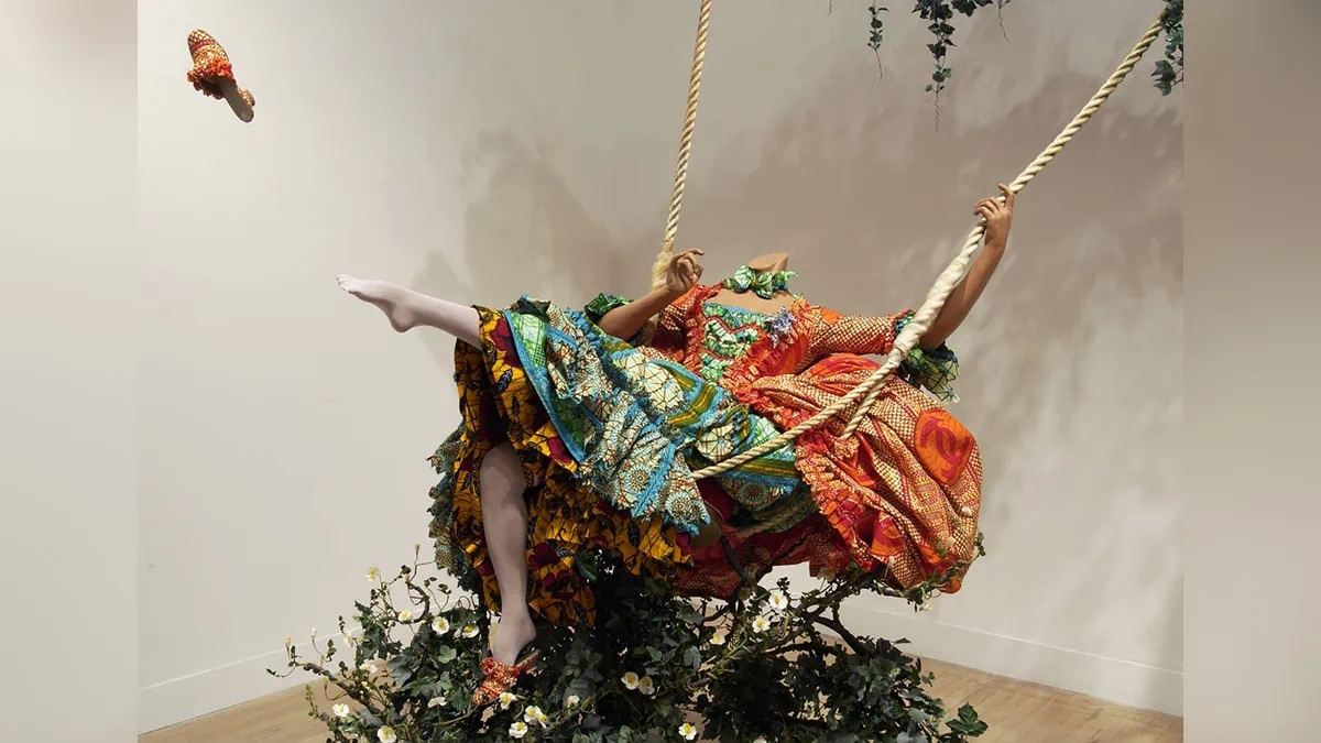 Yinka Shonibare's depiction of The Swing painting. 