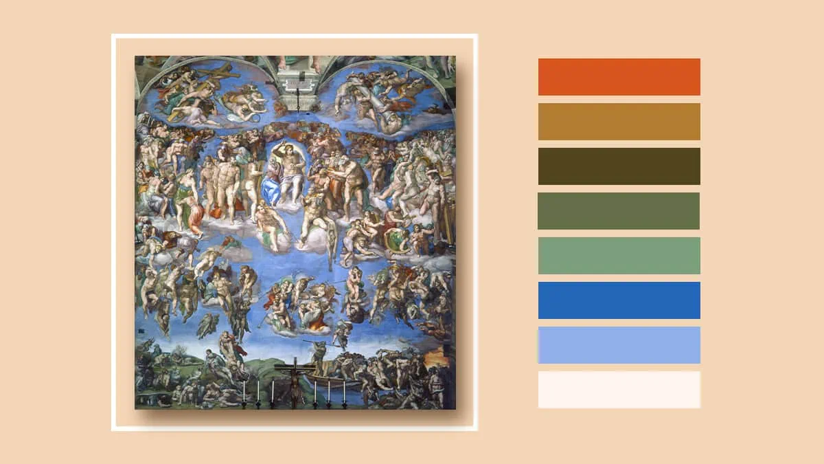 Color theme of The Last Judgement painting