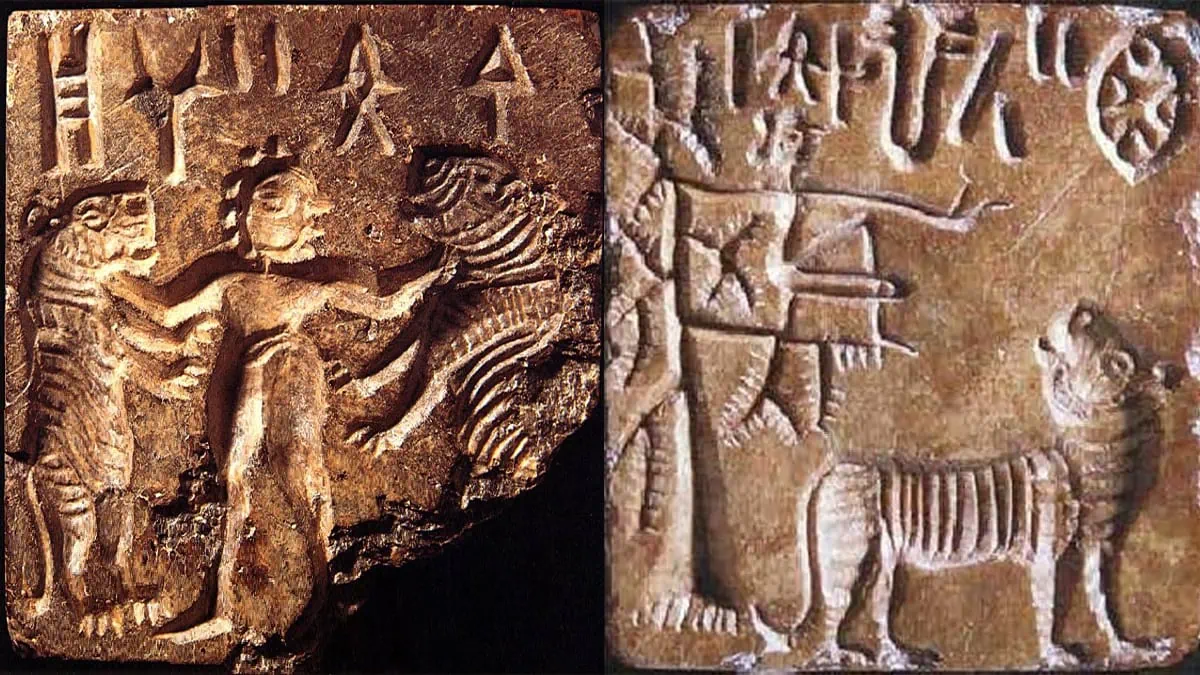 a compilation image of Seals from Harappan Culture