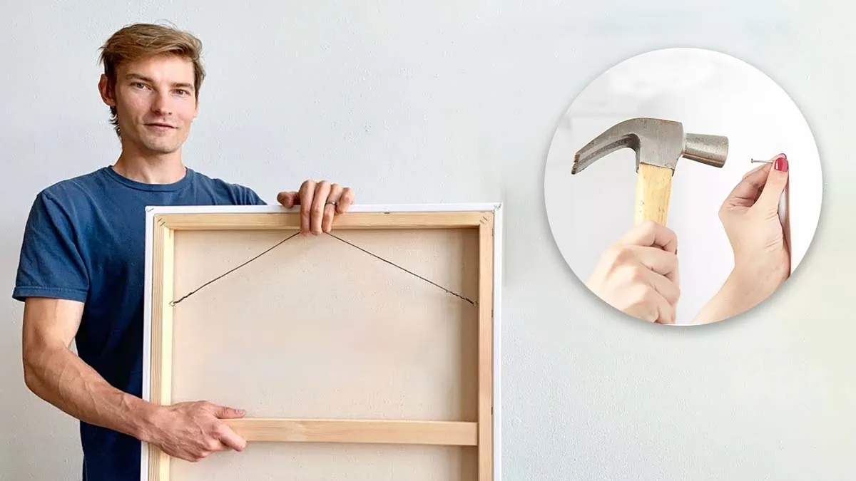 how to hang a canvas with a nail