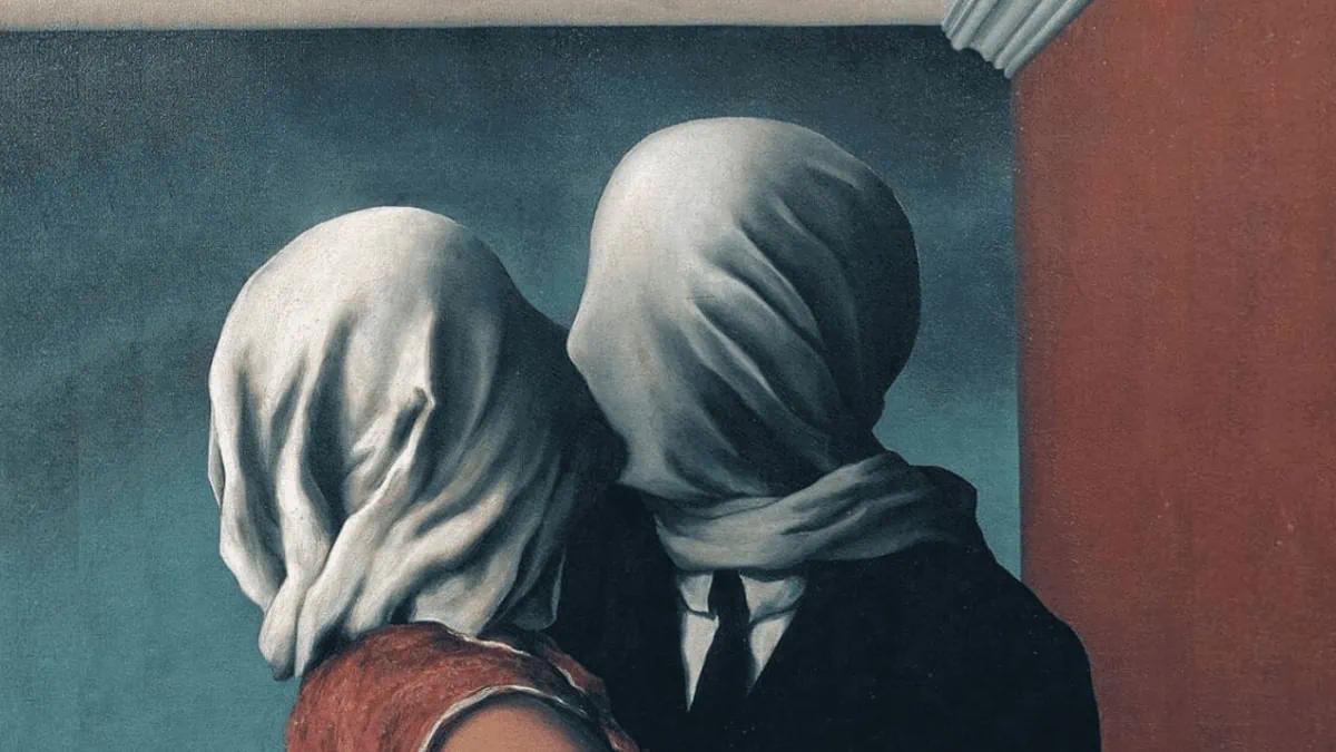 The Lovers is a painting by rene Magritte 