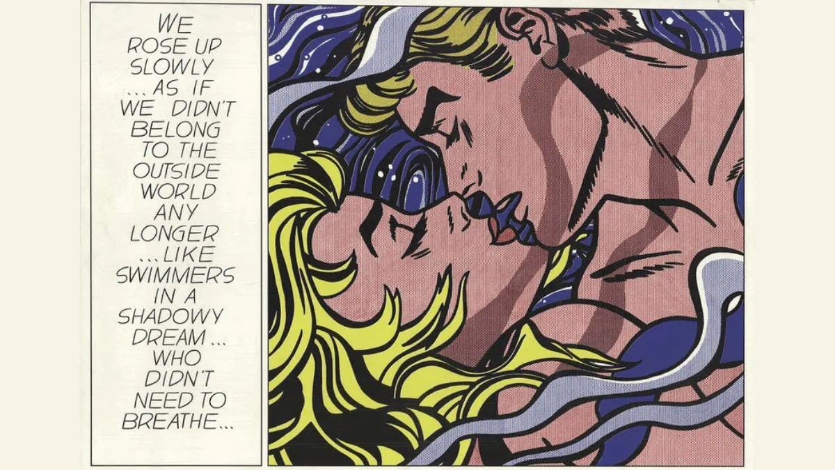 We rose up slowly is a painting of love by Roy Lichtenstein