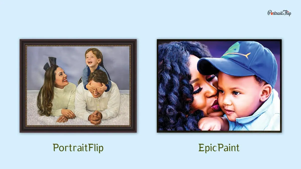 Examples of portraits from portraitFlip and epicpaint 