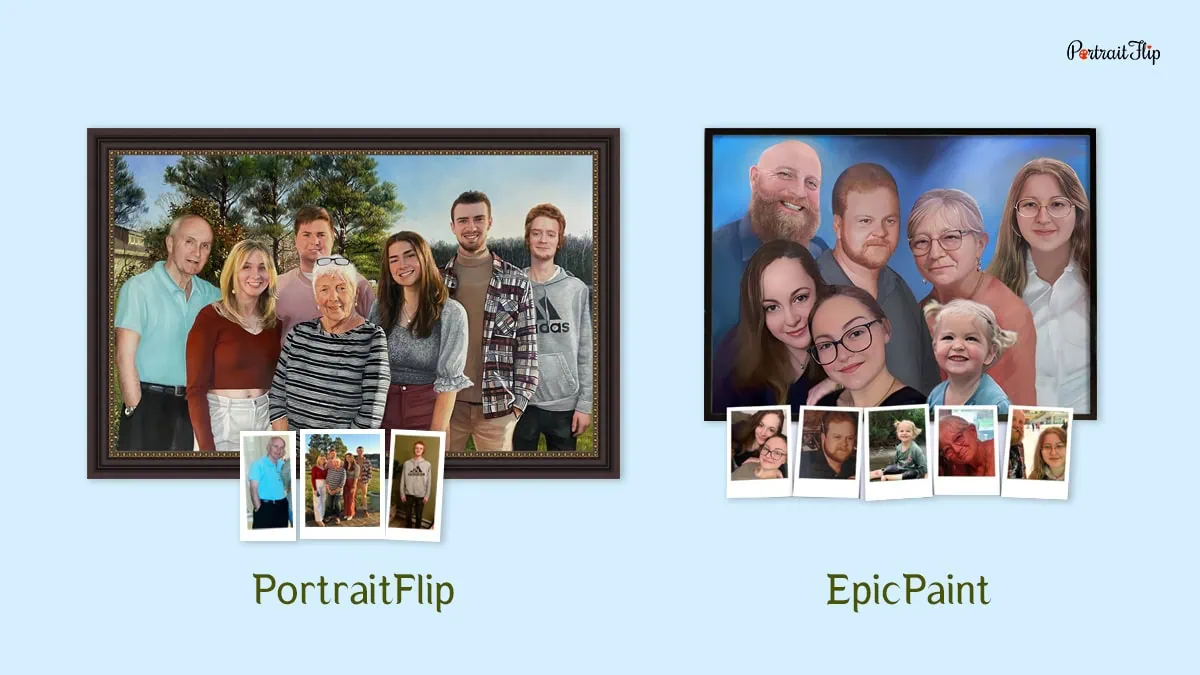 comparison between Portraitflip and EpicPaint