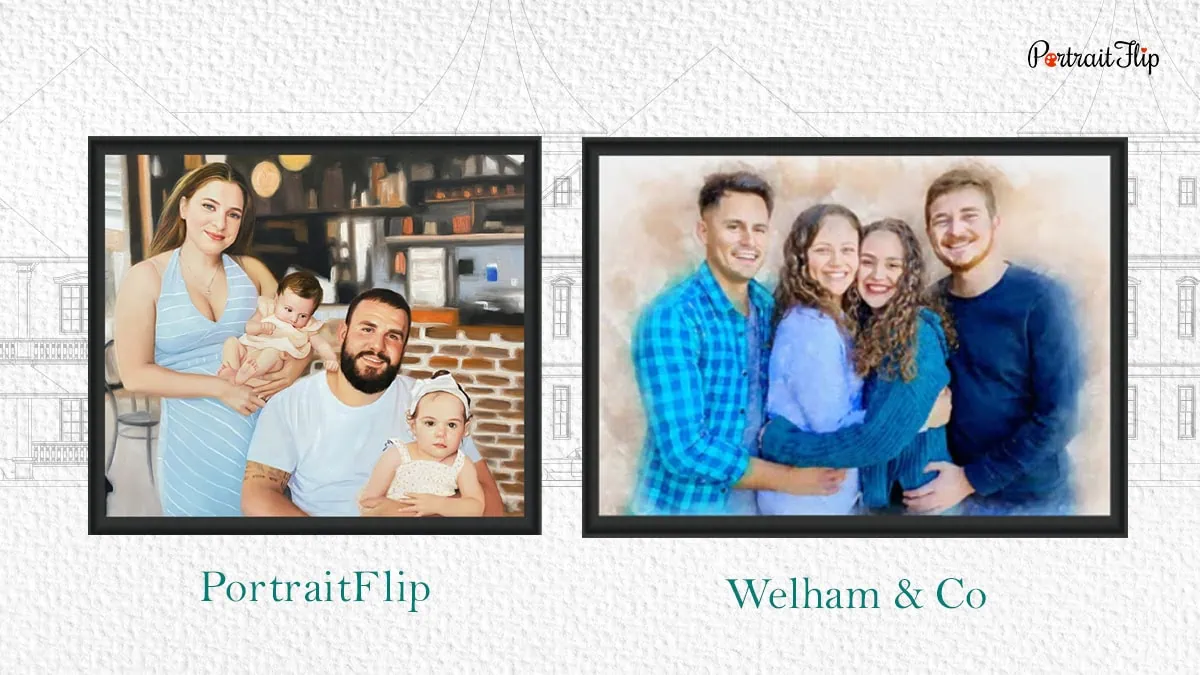 family portraits comparison of portraitflip vs welham and co
