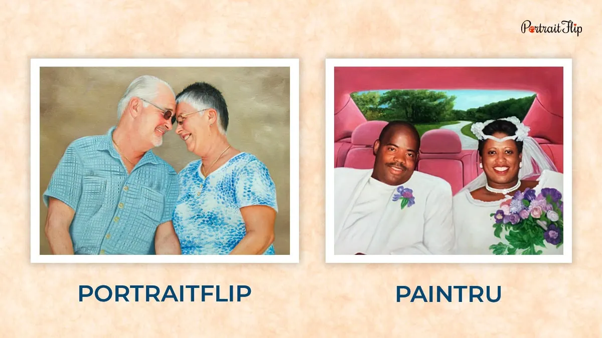 Comparison of Couple Portrait between PortraitFlip vs. Paintru