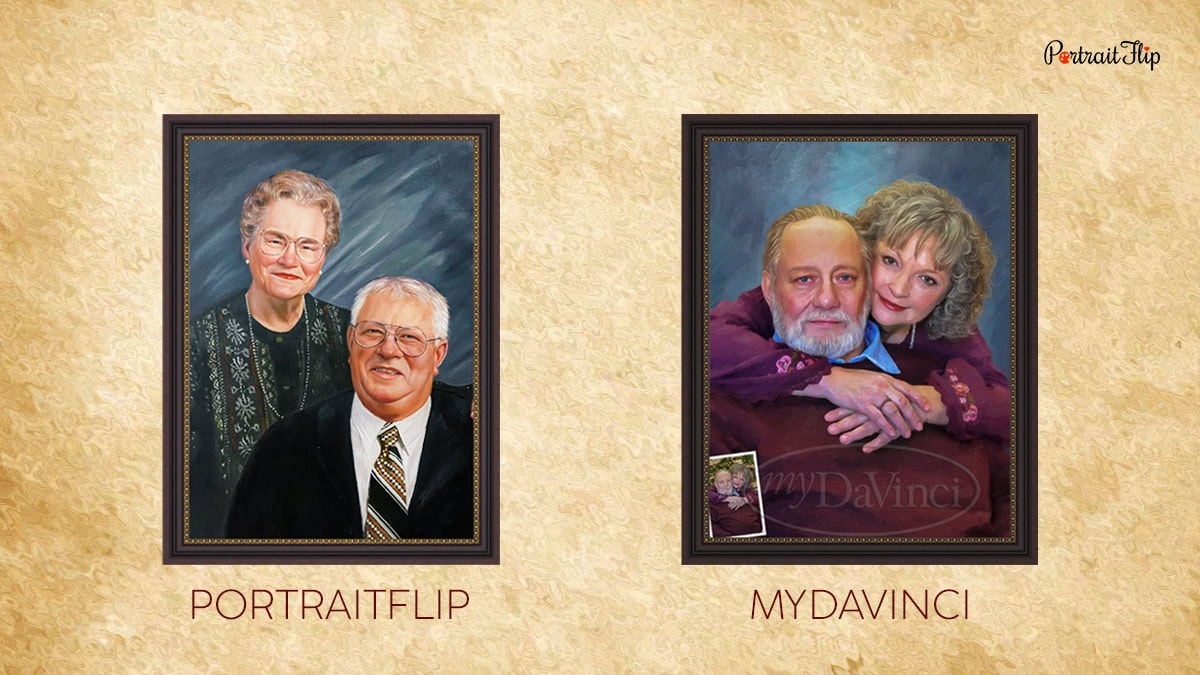 Comparison of Couple Portrait between PortraitFlip vs. MyDaVinci