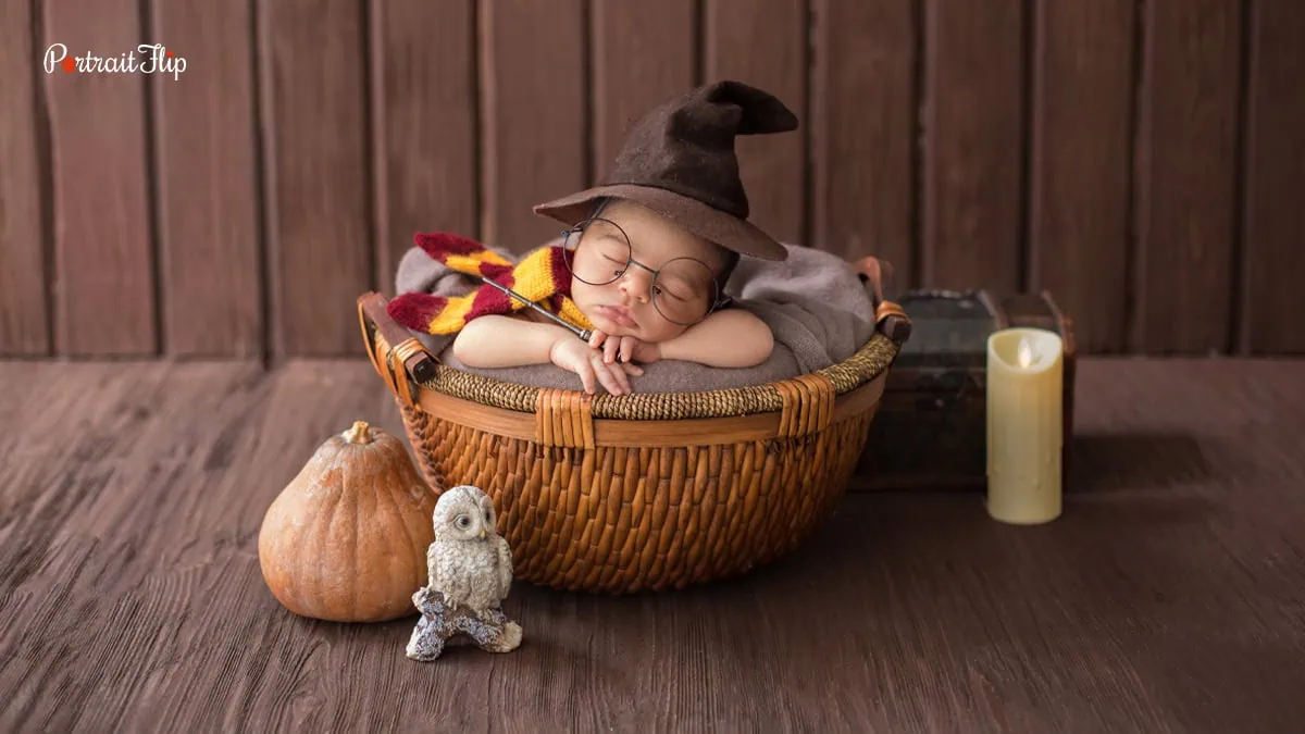 newborn dressed as harrypotter