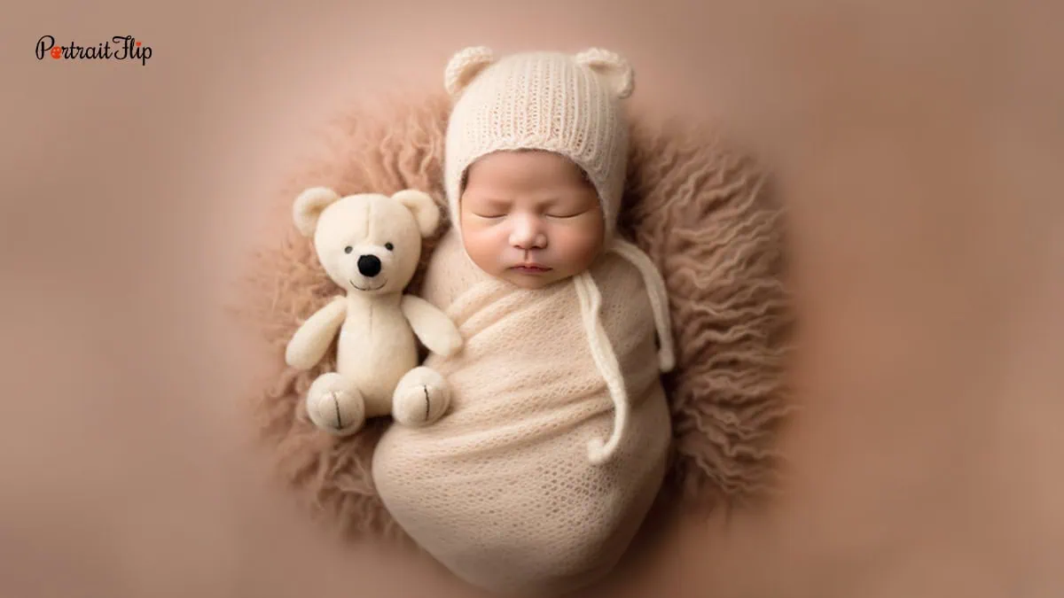 a swaddled shot of a newborn baby