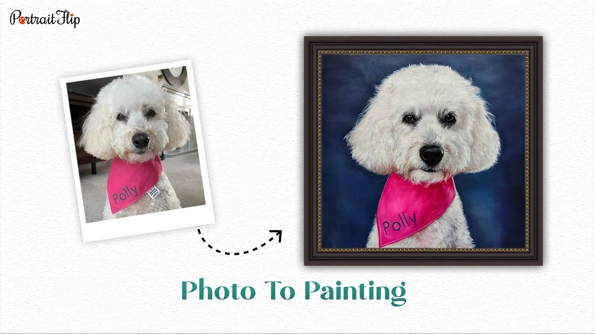 photo to painting of a dog 