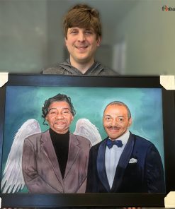 Happy Customer with Memorial Pastel Portraits